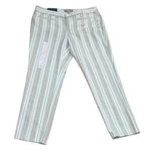 NWT Banana Republic beige, striped slim ankle Martin Fit petite Slacks size 6